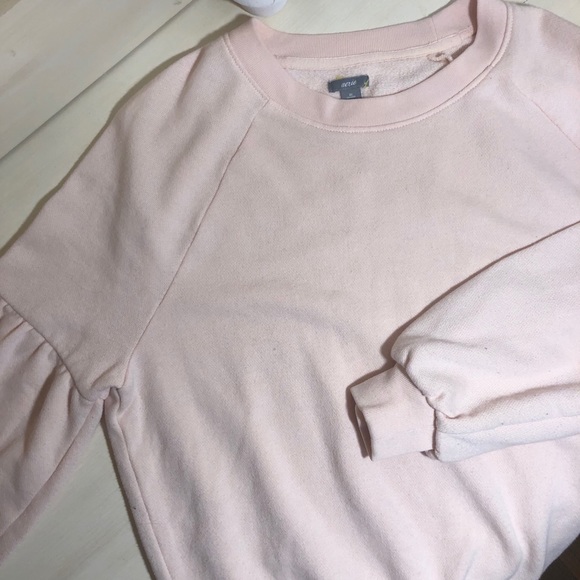 Aerie Pink Balloon Sleeve Crew Neck Sweater - Picture 4 of 6